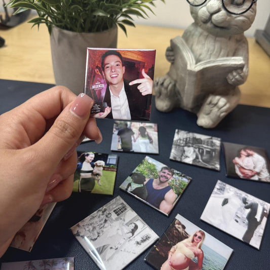 Personalized Photo Magnets 2"x 2" Set of 9